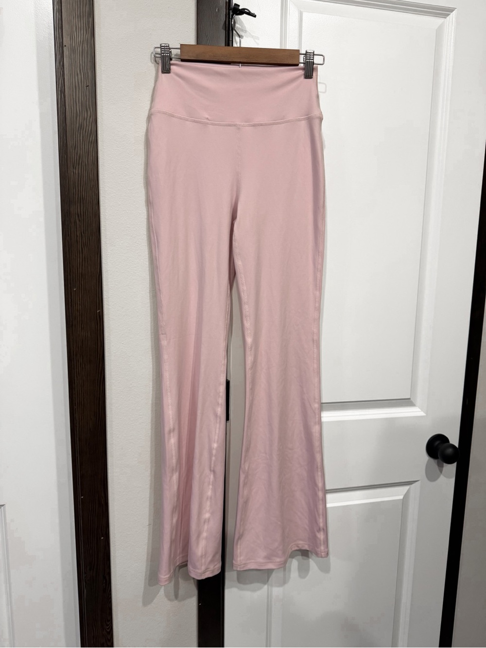 Gilly Hicks Pale Pink High-Rise Flare Pants